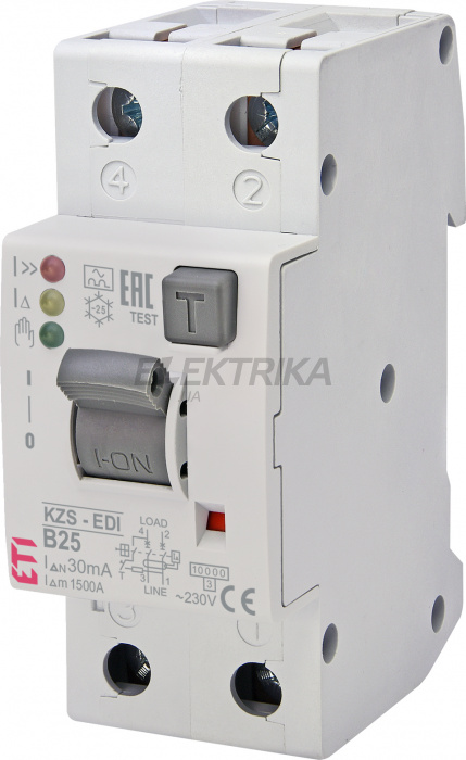 Вимикач (АВДТ) ETI KZS-2M2p EDI A B25/0.03 002172408
