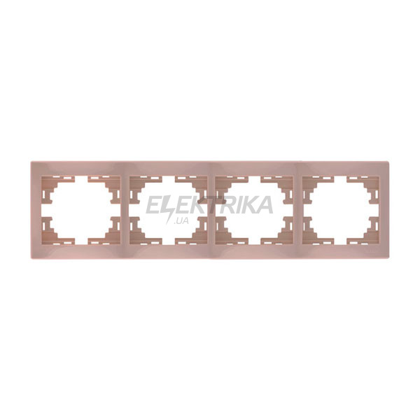 Рамка 4-постова горизонтальна без вставки Lezard Mira, крем