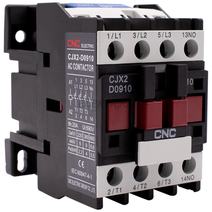 Електромагнітний контактор CNC CJX2-0910 4кВт 220В 9А (Б00029044)