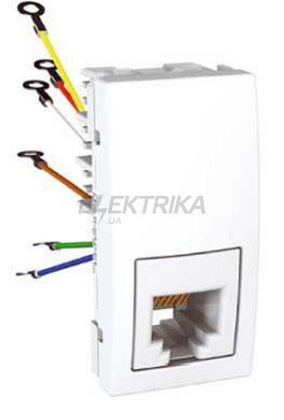 Телефонна розетка RJ11,1-М, 6 контактів, білий