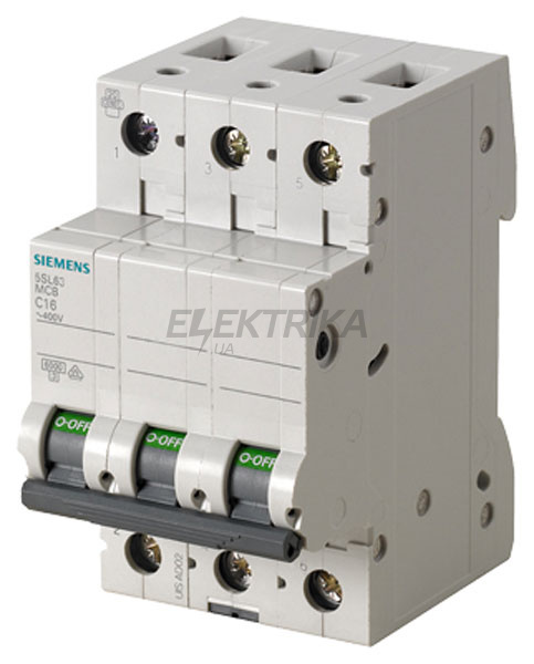 АВТОМАТ ЗАХИСТУ SIEMENS 400V 6KA, 3-ПОЛ., C, 6A