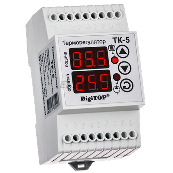 Терморегулятор ТК-5в (трьохканальний, датчик DS18B20) DIN