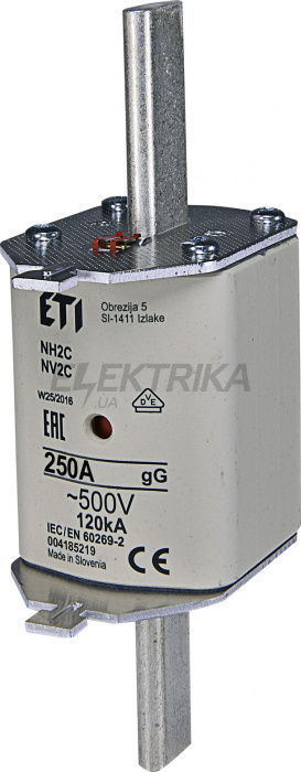 Плавка вставка запобіжник ETI NH2C gG 224A/690V 004185318