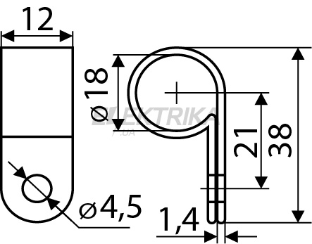 Скоба кабельна АСКО-УКРЕМ 3/4R (упак 100шт) (A0150140008)