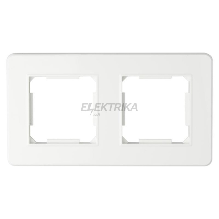Рамка 2-місна, пластикова, біла глянцева QUAD (QAD1002W)
