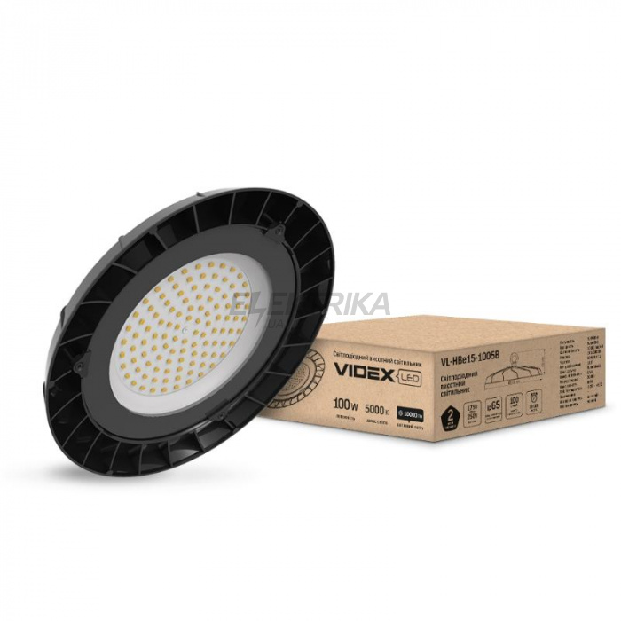 LED світильник висотний ХайБей VIDEX 100W 5000K чорний (VL-HBe15-1005B)