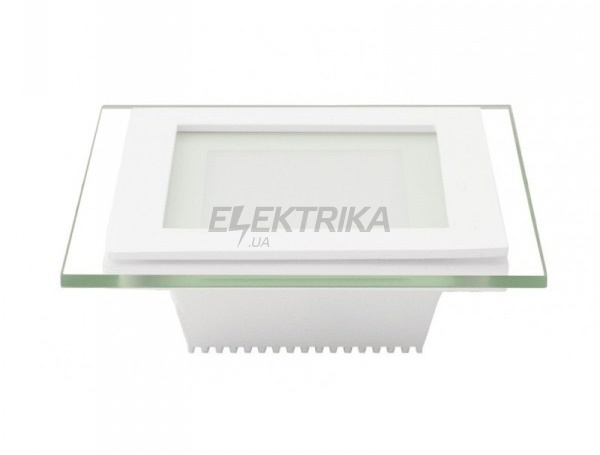 LED світильник квадратний, скло, Downlight 6Вт, 3000K