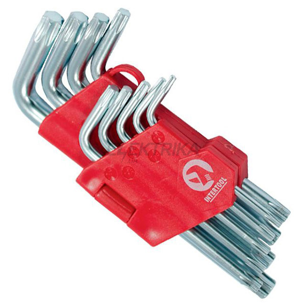 Набір Г-подібних ключів TORX 9шт, Т10-Т50, Cr-V, Small