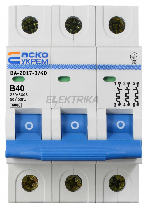 Автоматичний вимикач АСКО-УКРЕМ ВА-2017/B 3р 40А (A0010170069)