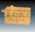 Розетка із заземленням та кришкою подвійна, бежевий, IP44, Praktik, Elektro-Praga