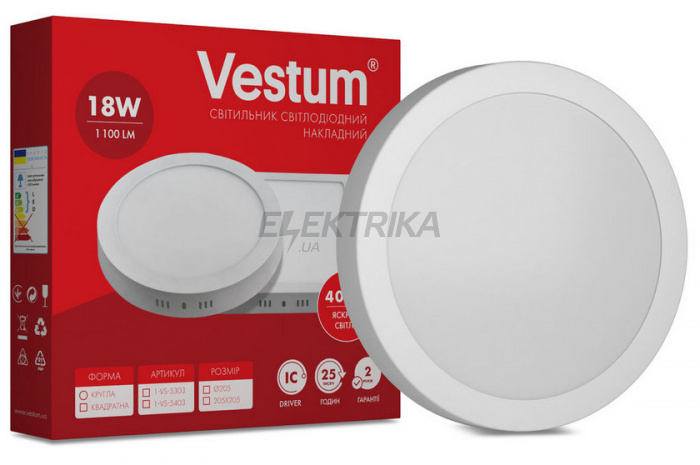 Світильник накладний круглий Vestum LED 18W 4000K 220V (1-VS-5303)