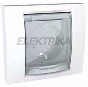Розетка зі шторками та кришкою IP44 MGU61.037.18, білий