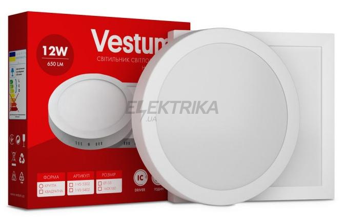 Квадратний світлодіодний накладний світильник Vestum12W 6000K 220V (1-VS-5406)