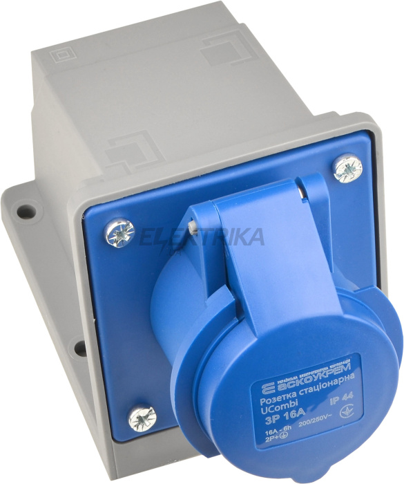 Розетка  стаціонарна серії  UСombi 3P 16A IP 44 (A0080010141)