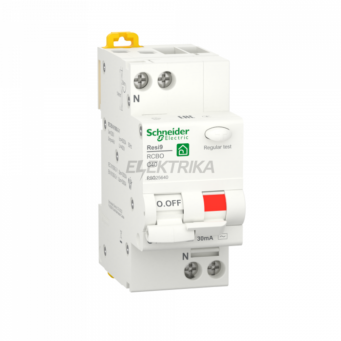 Автоматичний вимикач диференціального струму Schneider Electric RESI9 6kA 1P+N 40A C 30mA АC R9D25640