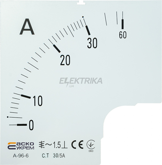 Шкала для амперметра А-96-6 АСКО-УКРЕМ 30/5А (A0190010079)