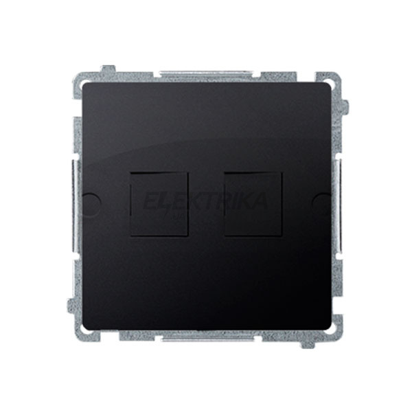 Адаптер Simon Basic 2xRJ45 Keystone металевий суппорт, чорний мат