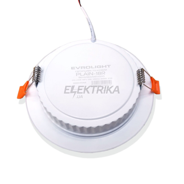 Світильник точковий врізний EVROLIGHT 18Вт коло PLAIN-18R 6400К