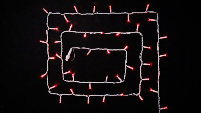 Гірлянда зовнішня DELUX STRING 100LED 10m (2*5m) червоний/білий IP44 EN (90016600)