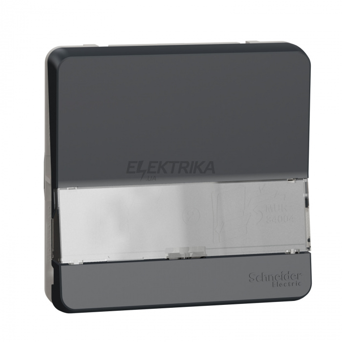 Кнопка з тримачем етикеток Schneider Electric Mureva Styl - push-button label holder flush & surface mounting - grey MUR34029