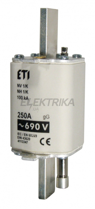 Плавка вставка запобіжник ETI NH1/K gG 200A/690V 004113345