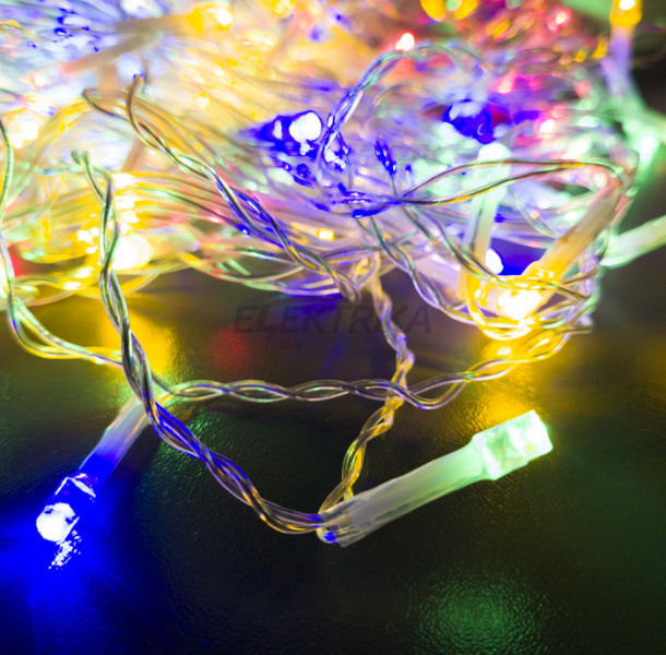 Гірлянда STARLIGHT бахрома мульти 100LED IP20 прозора 3,2x0,7м (000057280)