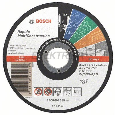 Відрізне коло, прямий Multi Construction 115 мм, 22,23 мм, 1,0 мм