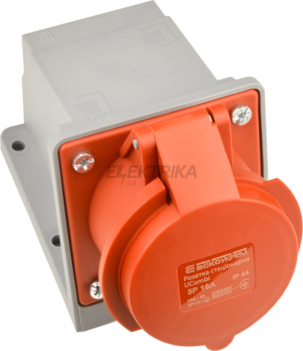 Розетка стаціонарна серії  UСombi 5P 16A IP 44 (A0080010152)