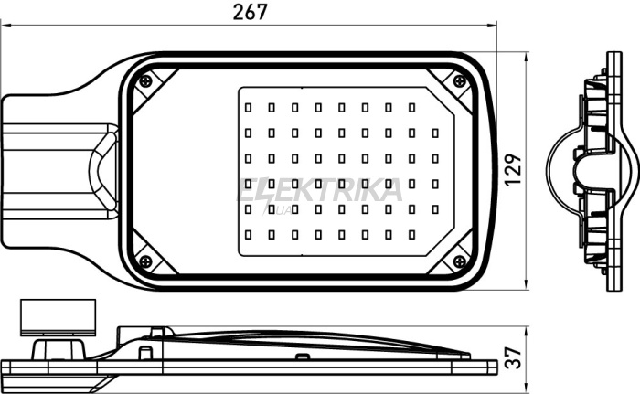Світильник світлодіодний консольний e.LED.street.stand.30.6500, 30Вт, 6500К, IP65 (l0820010)
