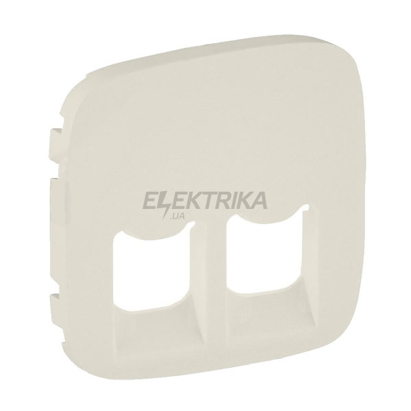 Панель лицьова розетки подвійний RJ11+RJ45, слонова кістка, Valena ALLURE