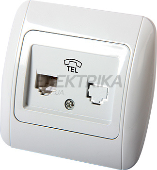 Розетка E.NEXT e.install.stand.814P1 телефонна одинарна з рамкою (s035030)