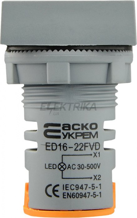 Вольтметр цифровий АСКО-УКРЕМ ED16-22 FVD 30-500В АС жовтий (A0190010032)