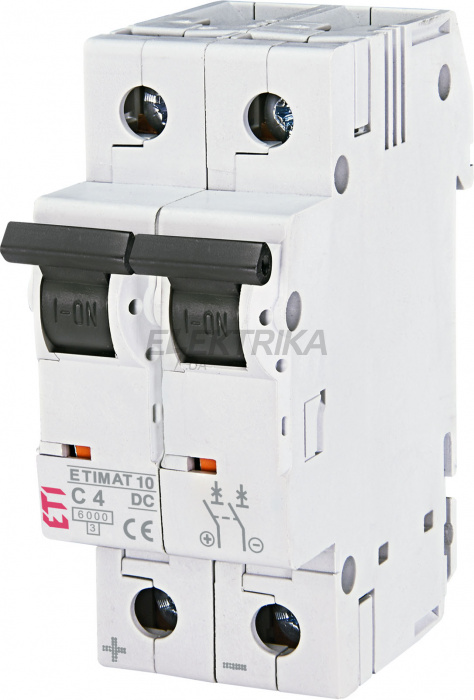 Автоматичний вимикач ETI ETIMAT 10-DC 2p C2 6kA 002138708