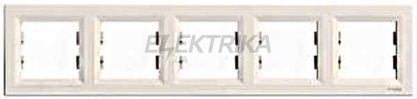 Рамка горизонтальна 5 постів Schneider Electric Asfora кремовий (EPH5800523)