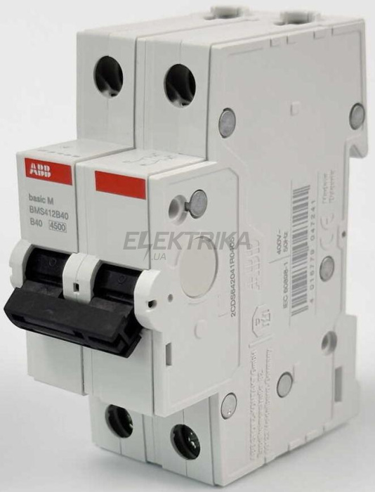 Автоматичний вимикач ABB basic M 2P B40 (2CDS642041R0405)