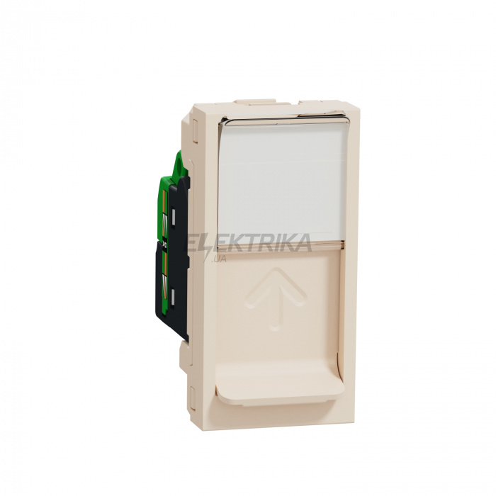 Роз'єм RJ45 Schneider Electric Розетка комп'ютерна RJ45, категорія 5 UTP, 1 модуль, бежева Unica New Studio NU341044
