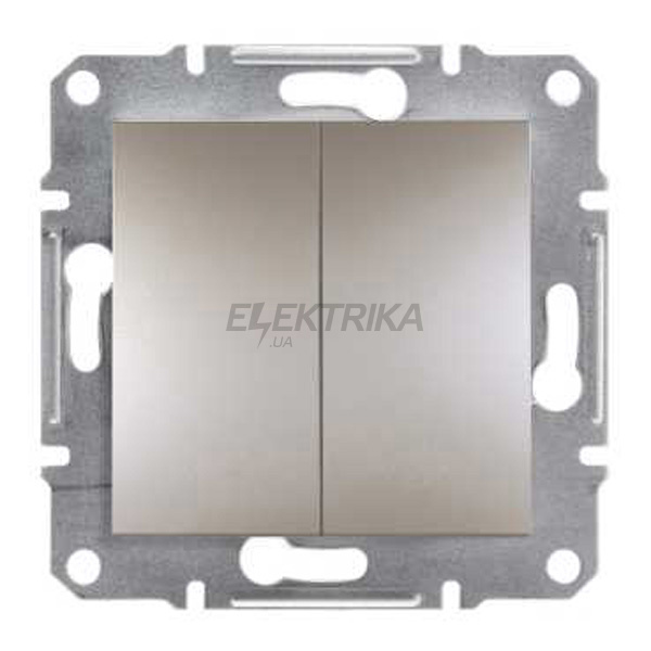 Перемикач прохідний двоклавішний Schneider Electric Asfora самозатискач бронза (EPH0600169)