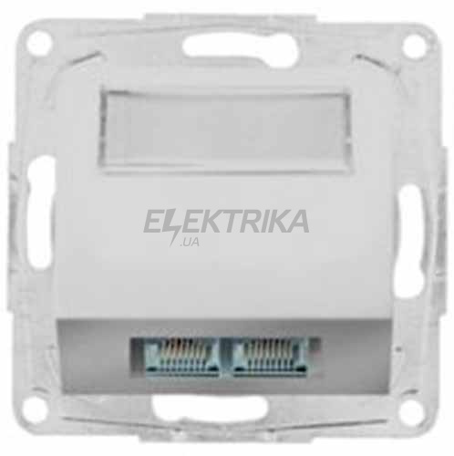 Корпус розетки для 2xRJ12/RJ45 типу keystone, білий
