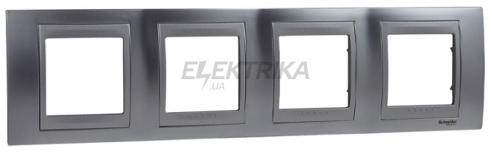 Рамка 4 посту Schneider Electric Unica матовий хром/алюміній (MGU66.008.038)