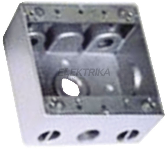 Коробка монтажна металева e.industrial.pipe.db.thread.3.3/4" з 3 різьбовими входами 3/4"