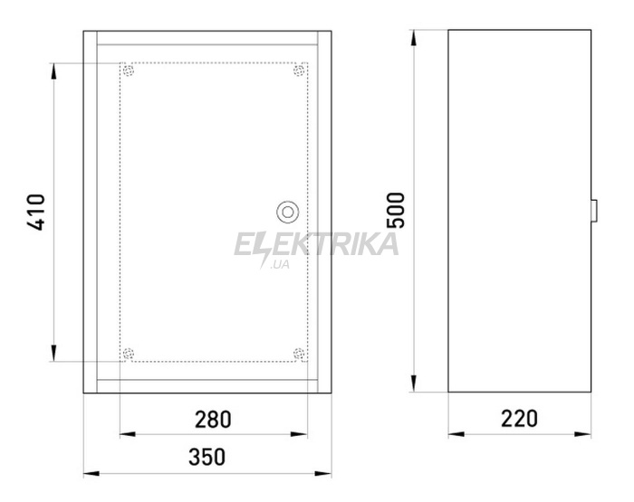 Бокс монтажний навісний ENEXT (500х350х220) IP54 (БМ-50(стекло)+П)