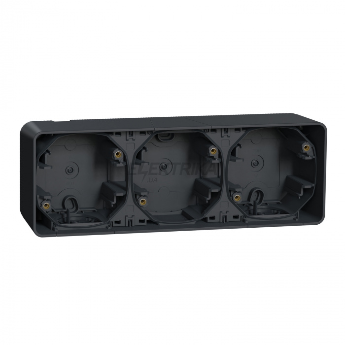 Короб для установки на поверхні Schneider Electric Mureva Styl - surface mounted box - 3 gangs horizontal-grey MUR37713