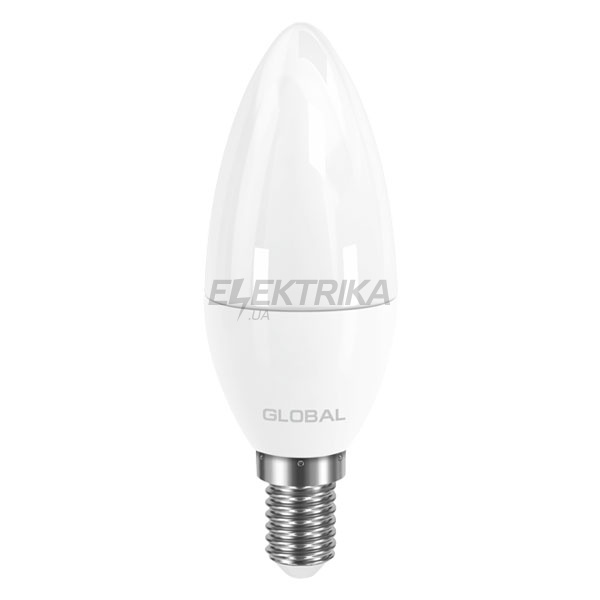 Світлодіодна лампа GLOBAL C37 CL-F 5W, м'яке світло, E14 AP (1-GBL-133)