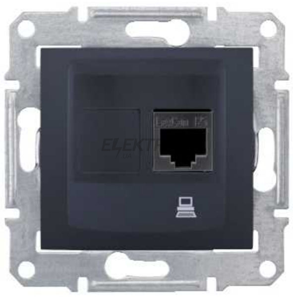 Розетка комп'ютерна RJ45 кат.5е Schneider Electric Sedna графіт (SDN4500170)