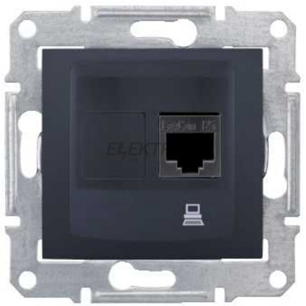 Розетка комп'ютерна RJ45 кат.6 Schneider Electric Sedna графіт (SDN4900170)