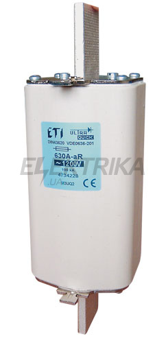 Плавка вставка запобіжник ETI M1UQ2/80A/1200V 004733213
