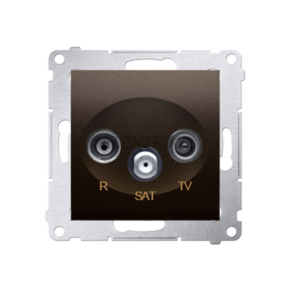 Розетка TV-R-SAT кінцева Simon 54, бронзовий матовий