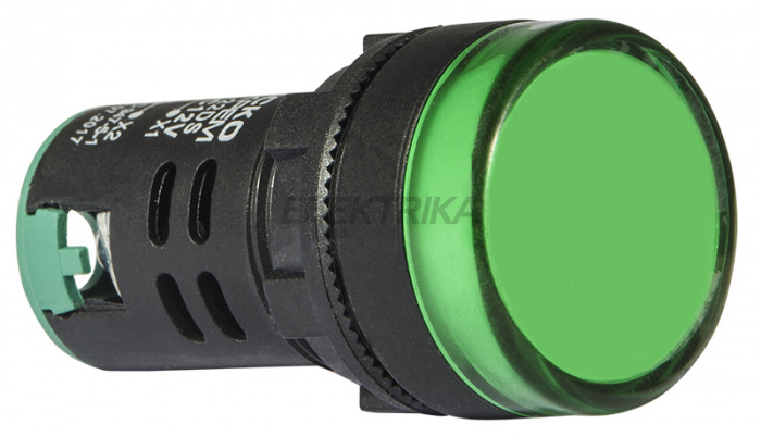 Сигнальна арматура АСКО-УКРЕМ AD22-22DS 12V АC/DC зелений (A0140030162)