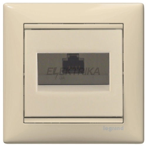 Телефонна розетка RJ 45-ISDN/інтернет-8 контактів, із захватами, слонова кістка, Valena