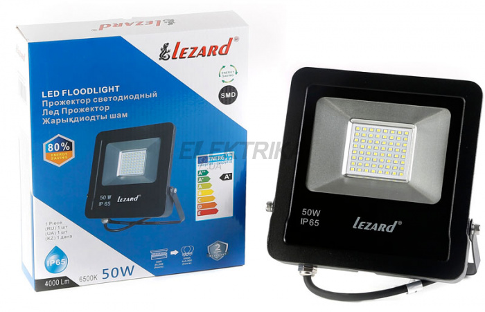 Прожектор світлодіодний Lezard 50W, IP65 6500K 4000Lm (PAL6550)